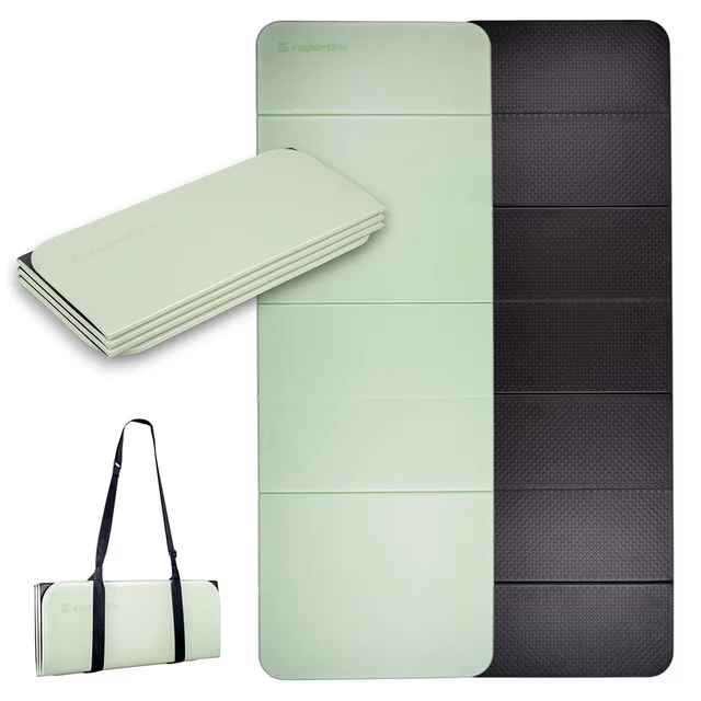 Skládací podložka na cvičení inSPORTline Misette 180x61x0,8 cm - matcha zeleno-černá - matcha zeleno-černá
