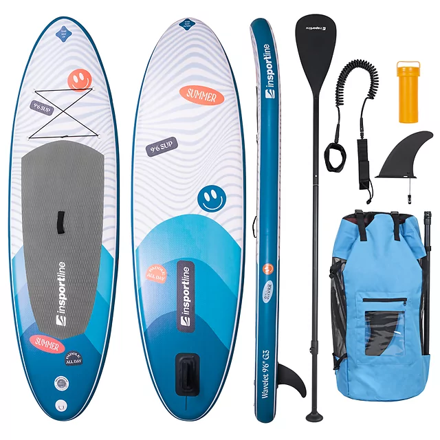 Paddleboard mit Zubehör inSPORTline Wavelet 9'6" - blau - blau
