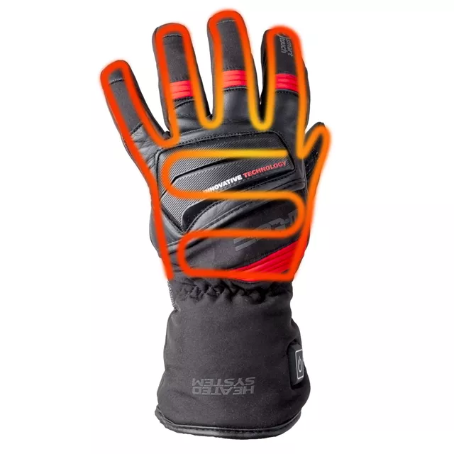 W-TEC HEATamo Beheizte Motorrad- und Skihandschuhe - schwarz-rot