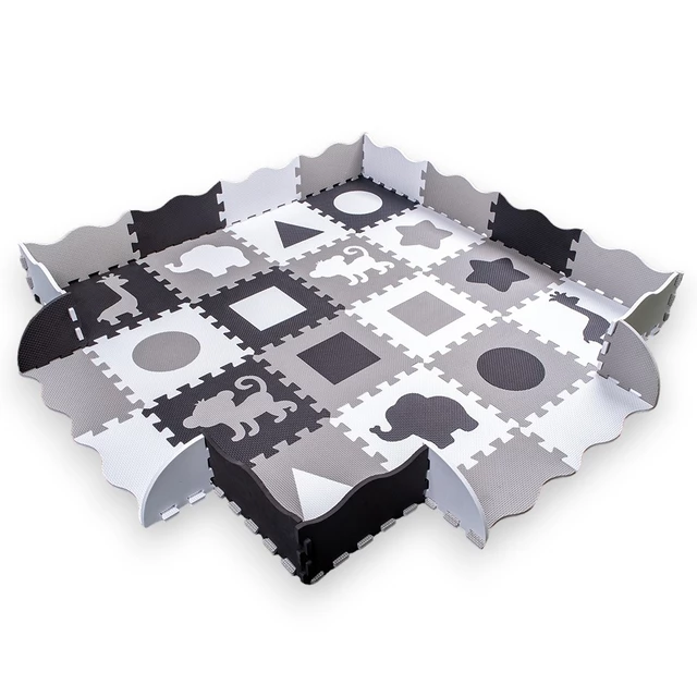 Schaumstoffpuzzle mit Laufstall inSPORTline Trastino 30,5x30,5x1 cm, 36Stück