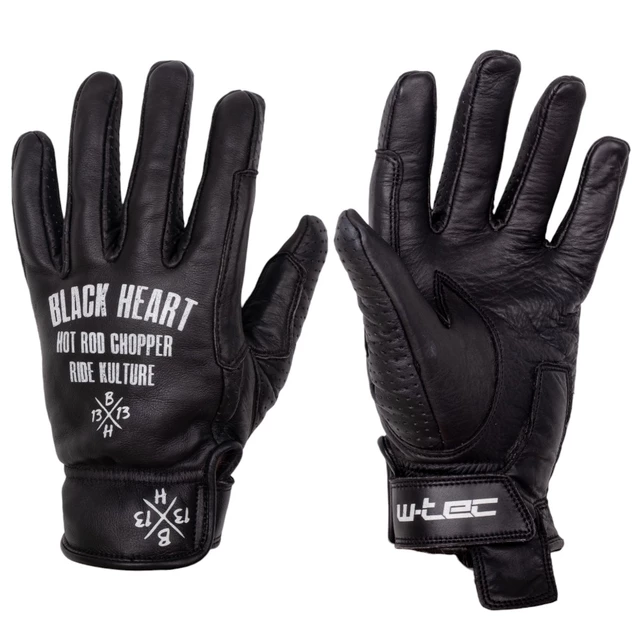 W-TEC Black Heart Darios Sommer-Motorradhandschuhe aus Leder - schwarz