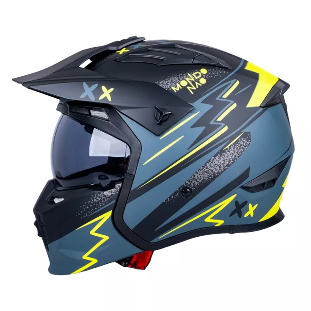W-TEC Badalone Graphic Modular-Helm - matně černá-žlutá