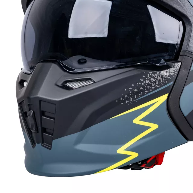 W-TEC Badalone Graphic Modular-Helm - matně černá-žlutá