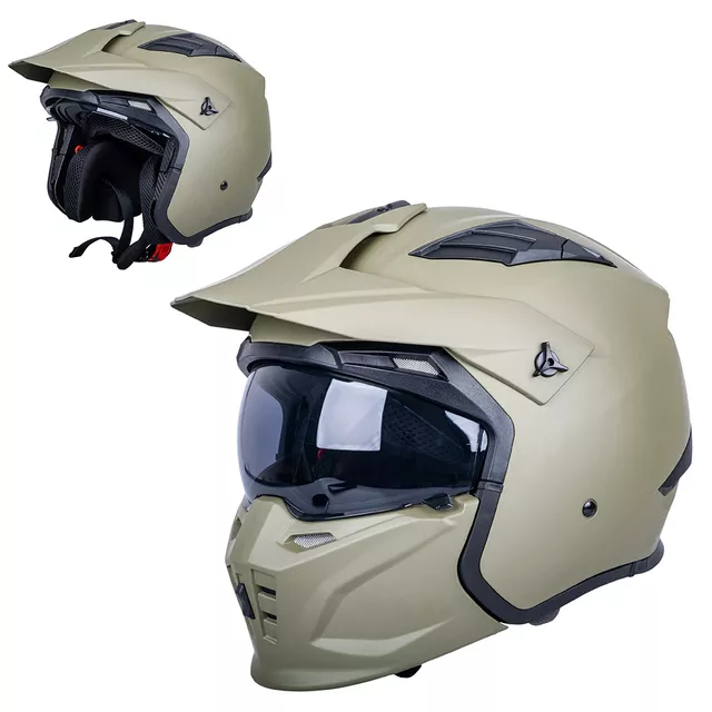 W-TEC Badalone Army Modular Helm - matně olivová - béžová matná