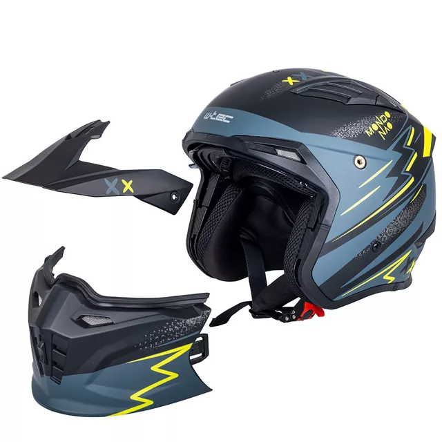 W-TEC Badalone Graphic Modular-Helm - matně černá-žlutá