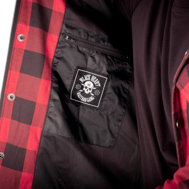 W-TEC Black Heart Rattlesneak Motorradhemd - zeleno-černá kostkovaná