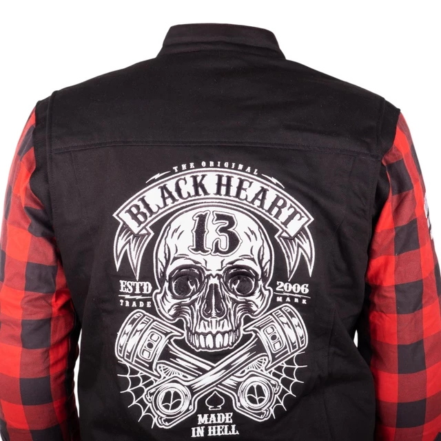 W-TEC Black Heart Ruffster Chopper Jacke - černo-červená