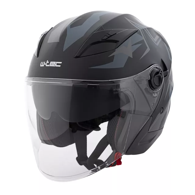 W-TEC Barcela Vermella Open Helm - schwarz-grau - schwarz-grau