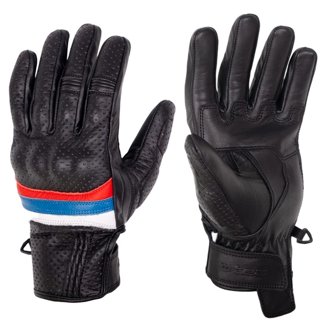 W-TEC Laudero Sommer-Motorradhandschuhe aus Leder - schwarz