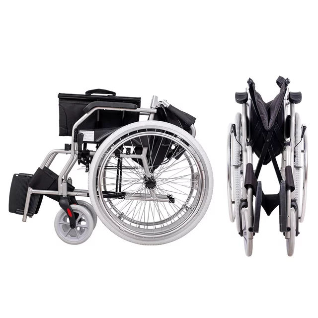 Mechanischer Klapprollstuhl inSPORTline Jakesully, leicht, mit hellen Rädern • 13 kg • bis 100 kg