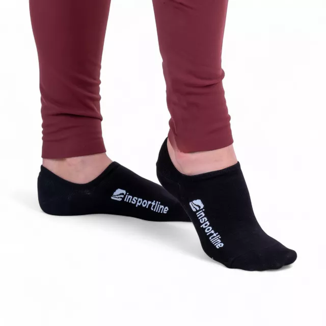 Unsichtbare Socken aus Bambus inSPORTline Silvatic Noshow AG+ antibakteriell - 3 Paar - schwarz - schwarz