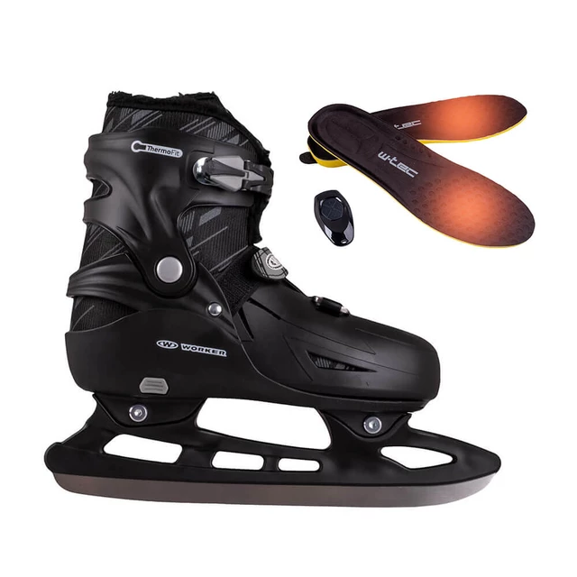 Winterschlittschuhe WORKER Niorto mit beheizten Einlegesohlen Karpatos - schwarz