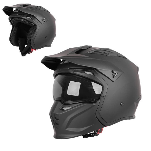 W-TEC Badalone Modular-Helm - mattschwarz