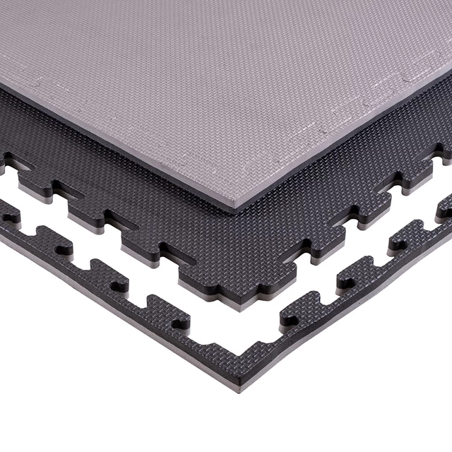 inSPORTline Sazegul 100x100x2 cm Puzzle Tatami-Matte - šedo-černá, křížový vzor