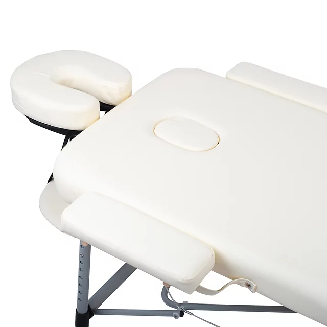 Massageliege inSPORTline Morrani 186x60x62,5-85,5 cm 2-teilig Aluminium - cremefarbe