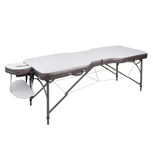 Massageliege inSPORTline Kiyora 186x70x62,5-85,5 cm 2-teilig Aluminium - weiß-grau
