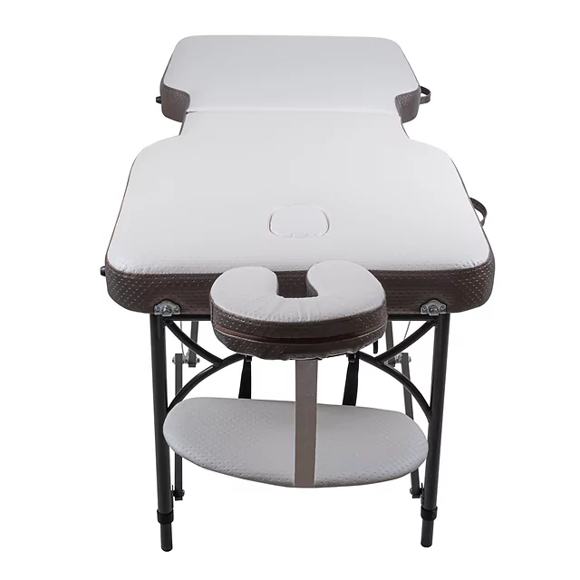 Massageliege inSPORTline Kiyora 186x70x62,5-85,5 cm 2-teilig Aluminium - weiß-grau