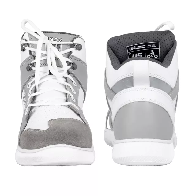 W-TEC Arimes Motorradstiefel - weiß-grau