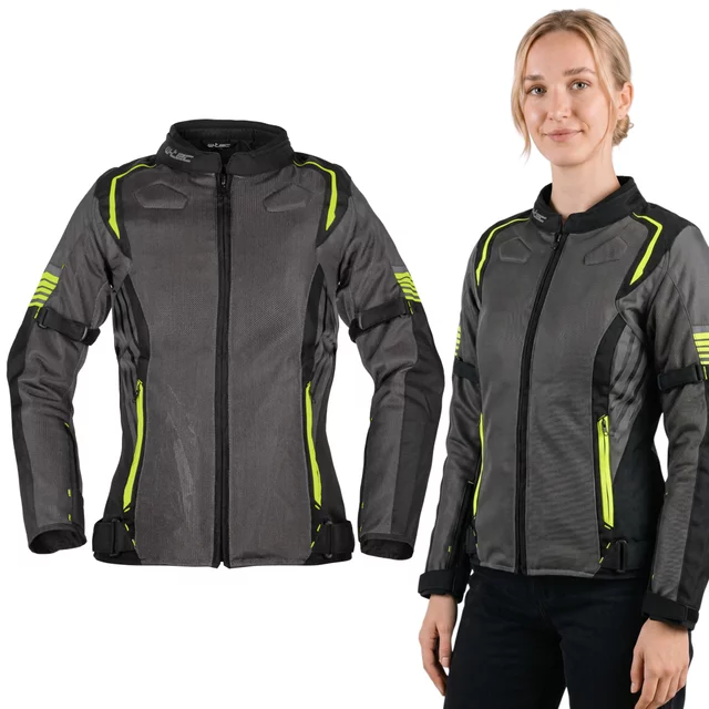 W-TEC Jelsa Damen Sommer-Motorradjacke - šedá-fluo - šedá-fluo