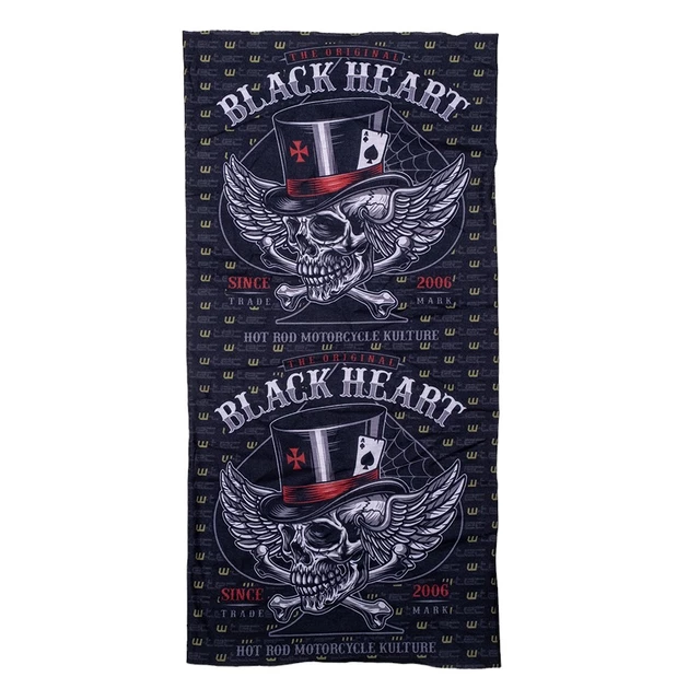 W-TEC Black Heart Scarfest Multifunktions-Nackenwärmer - Wings Skull