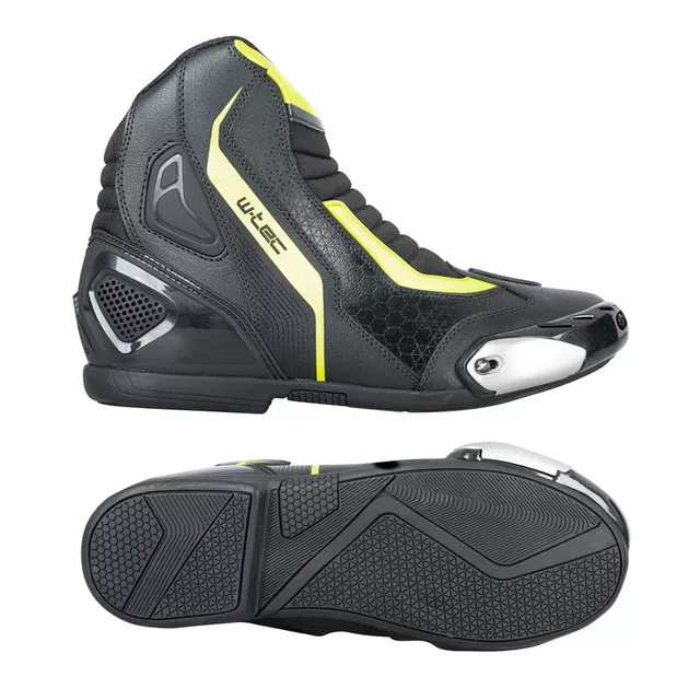 W-TEC GlamCE Motorradstiefel - schwarz-weiss-rot