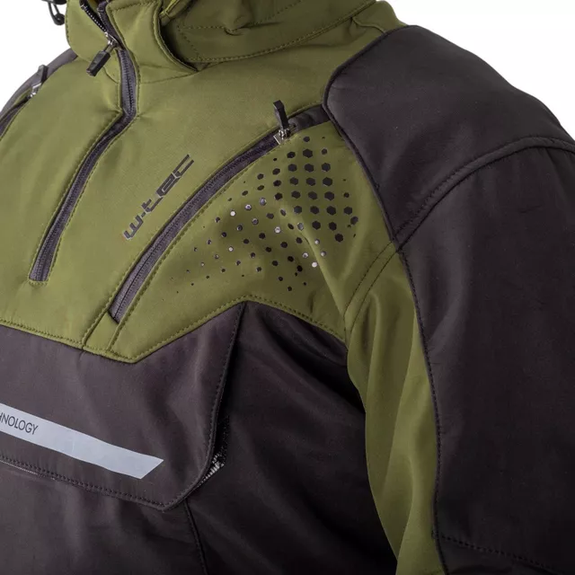 W-TEC Annorack Herren Softshell-Motojacke - khaki-schwarz