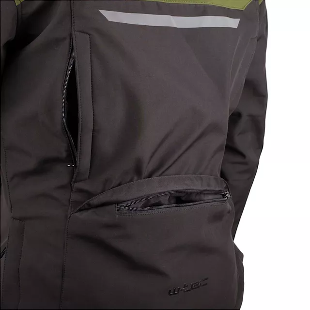W-TEC Annorack Herren Softshell-Motojacke - khaki-schwarz