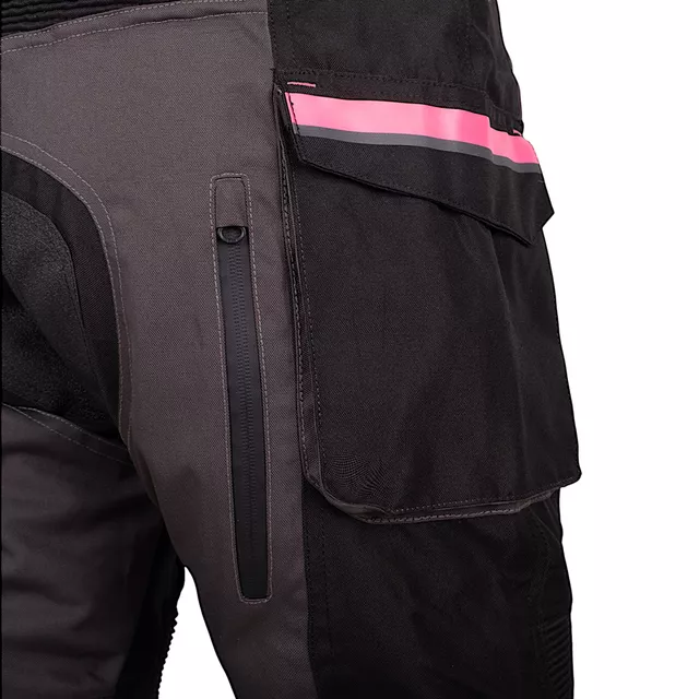 W-TEC Barbata Damen-Motorradhose - černo-šedo-růžová