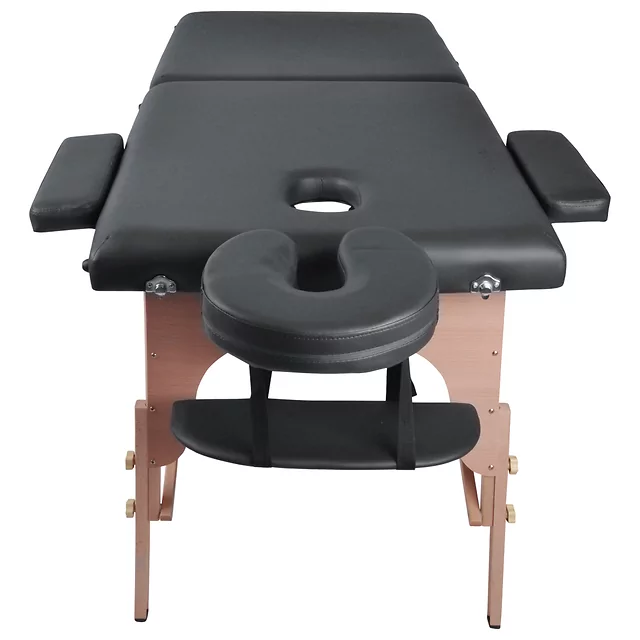 Massageliege inSPORTline Orashi 186x60x62,5-85,5 cm 2-teilig aus Holz - cremefarbe