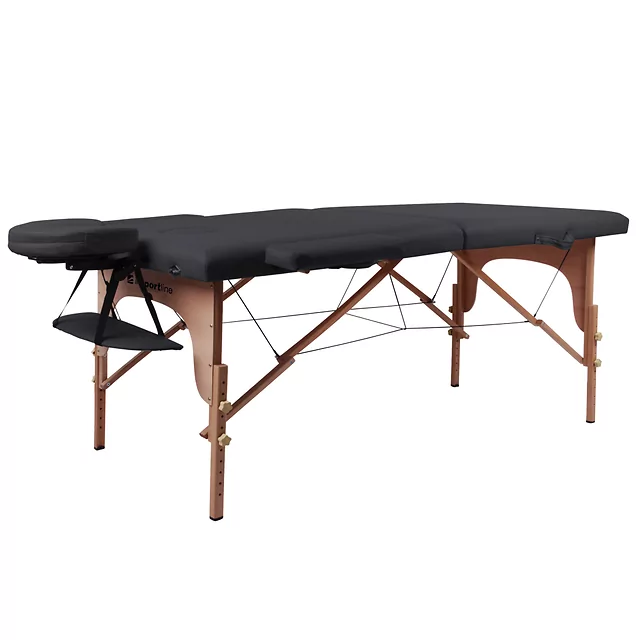 Massageliege inSPORTline Orashi 186x60x62,5-85,5 cm 2-teilig aus Holz - cremefarbe