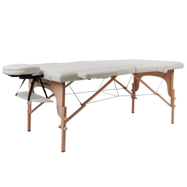 Massageliege inSPORTline Orashi 186x60x62,5-85,5 cm 2-teilig aus Holz - cremefarbe