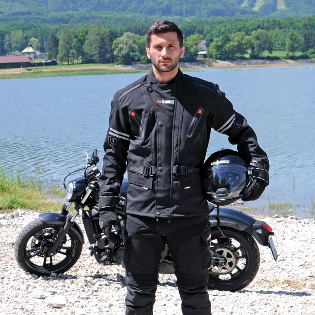 W-TEC Erkalis GS-1729 Herren Softshell Motorradhose - schwarz