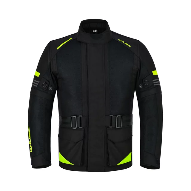 W-TEC Pinapoco Kinder Wachsende Moto Jacke - schwarz-fluo - schwarz-fluo