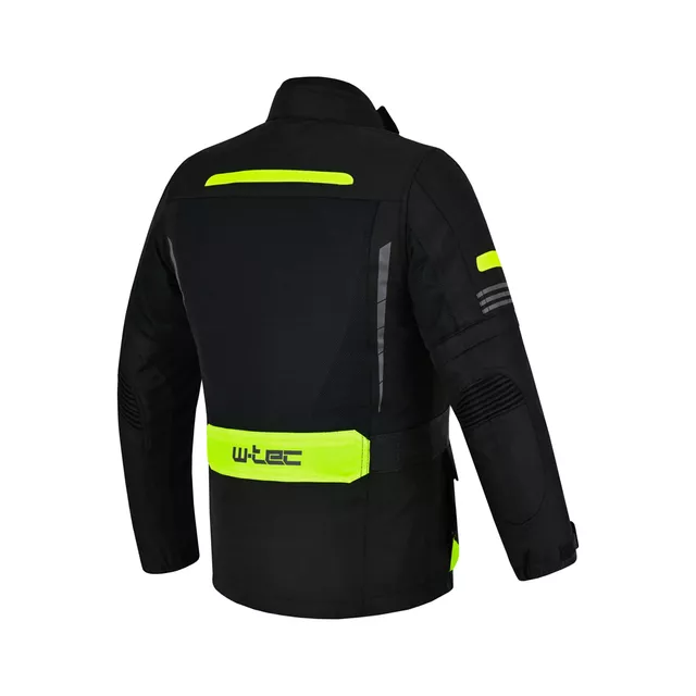 W-TEC Pinapoco Kinder Wachsende Moto Jacke - schwarz-fluo