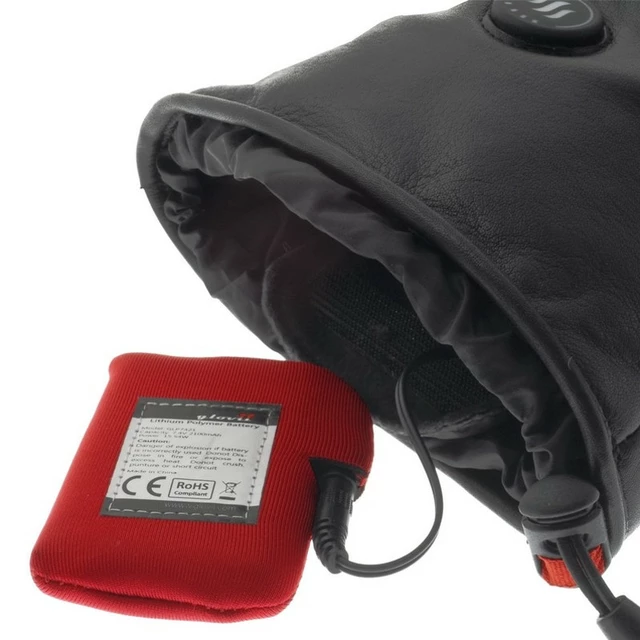 Glovii GS5 Beheizte Skihandschuhe aus Leder - schwarz