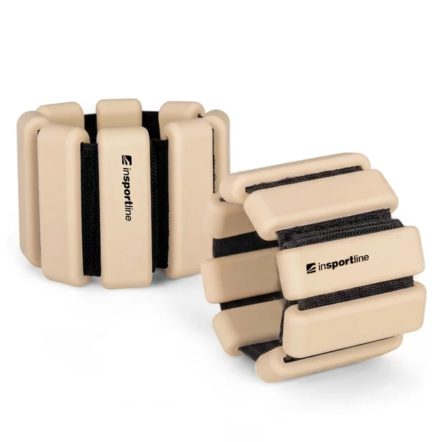Fitnessgewichte für Knöchel und Handgelenk inSPORTline Brace 2x1,5 kg - mocha mousse - beige