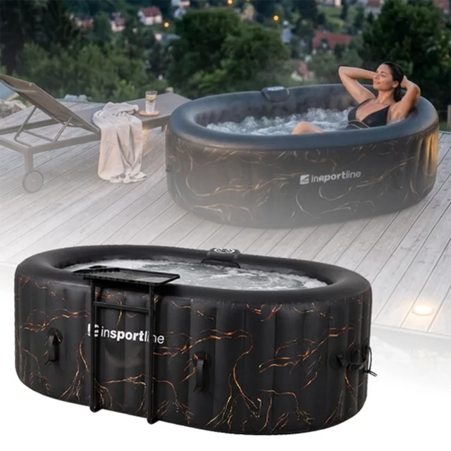 Whirlpool inSPORTline Voytano 150x80x65 cm - Schwarz - Gold
