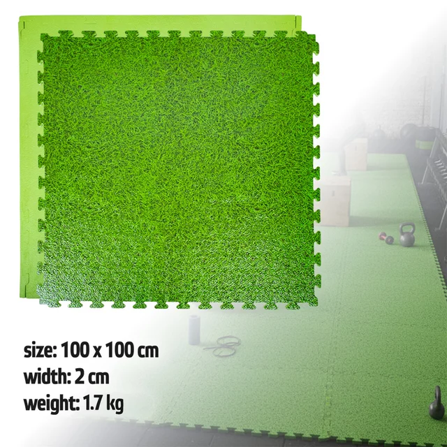 Puzzle Tatami Matte inSPORTline Zemalpro 100x100x2 cm - motiv trávníku - motiv trávníku