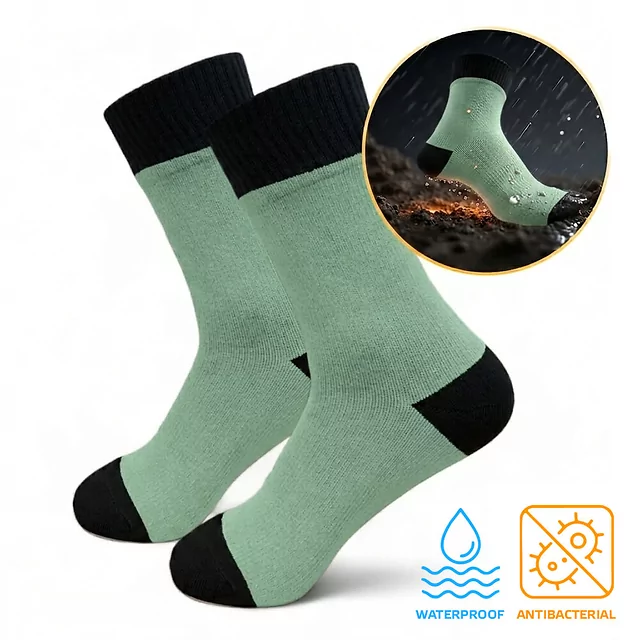 Wasserdichte Socken aus Bambus inSPORTline Pantana AG+ antibakteriell - schwarz - grün