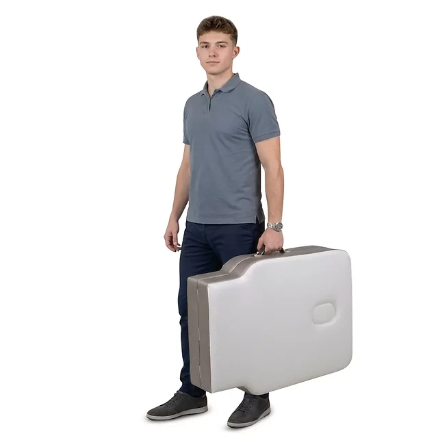 Massageliege inSPORTline Kiyora 186x70x62,5-85,5 cm 2-teilig Aluminium - weiß-grau