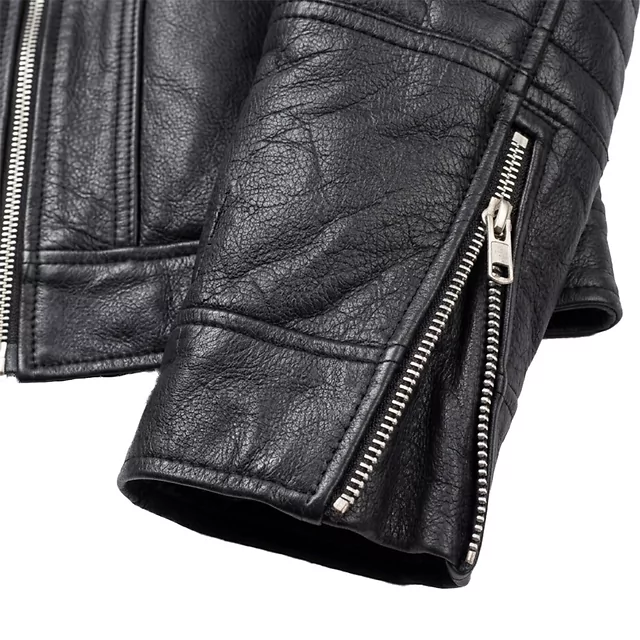 W-TEC Murayo Leder-Motorradjacke - schwarz