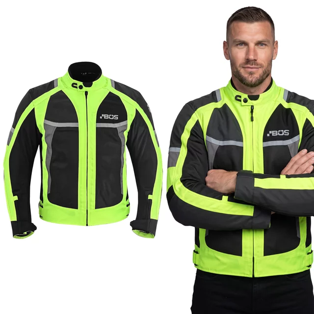 Herren-Sommer-Motojacke BOS Libera - neon - neon