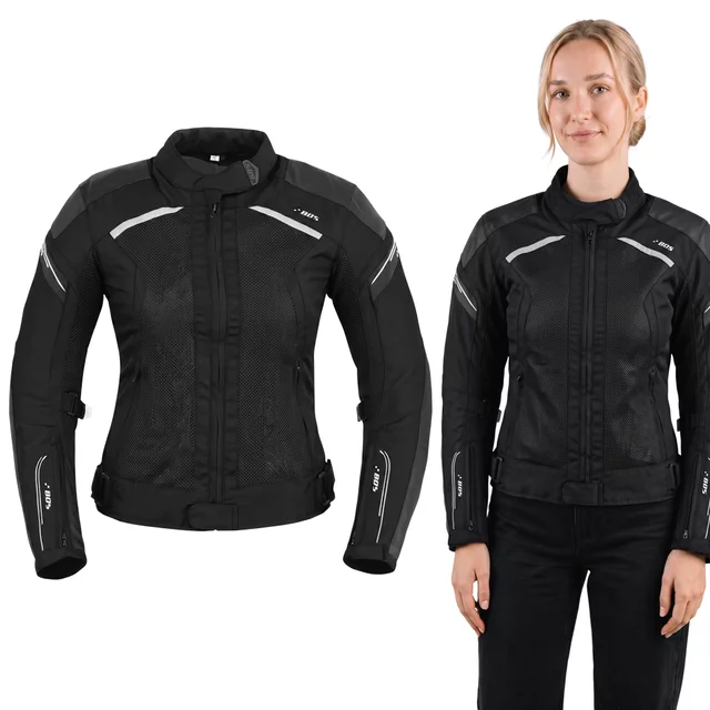 Damen Sommer Textil-Motojacke BOS Aylin - silber-grau - schwarz
