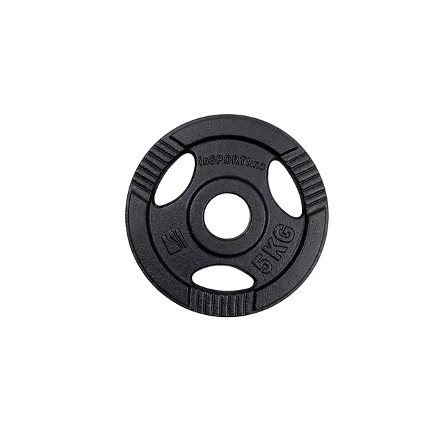 Olympische Scheibe aus Gusseisen inSPORTline Hamerton Black 5 kg 50 mm