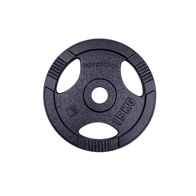 Olympische Scheibe aus Gusseisen inSPORTline Hamerton Schwarz 15 kg 50 mm