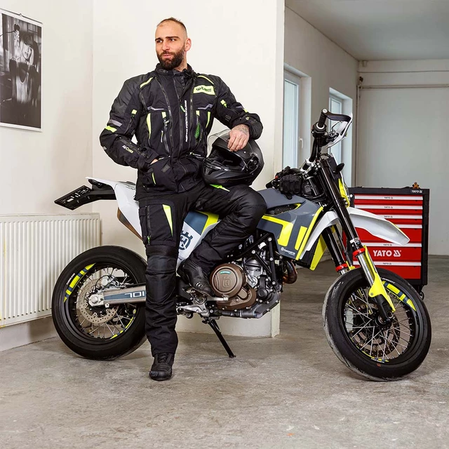 W-TEC Aircross Motorradjacke - schwarz-fluo gelb