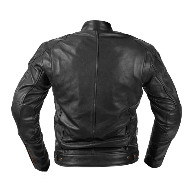 Herren Leder Motorradjacke W-TEC Urban Noir - schwarz