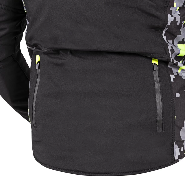 W-TEC Kybero Herren Softshell Motorradjacke - schwarz-fluo