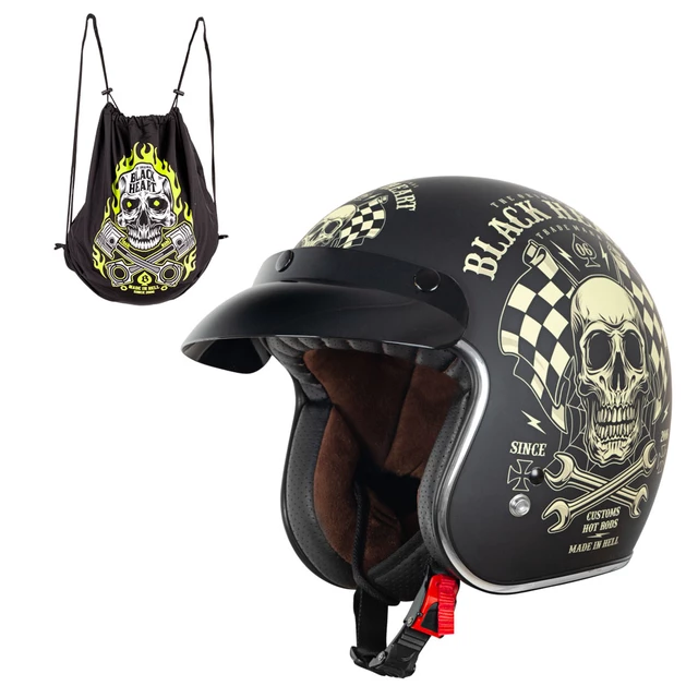 W-TEC V541 Black Heart Motorrad Helm - matt schwarz