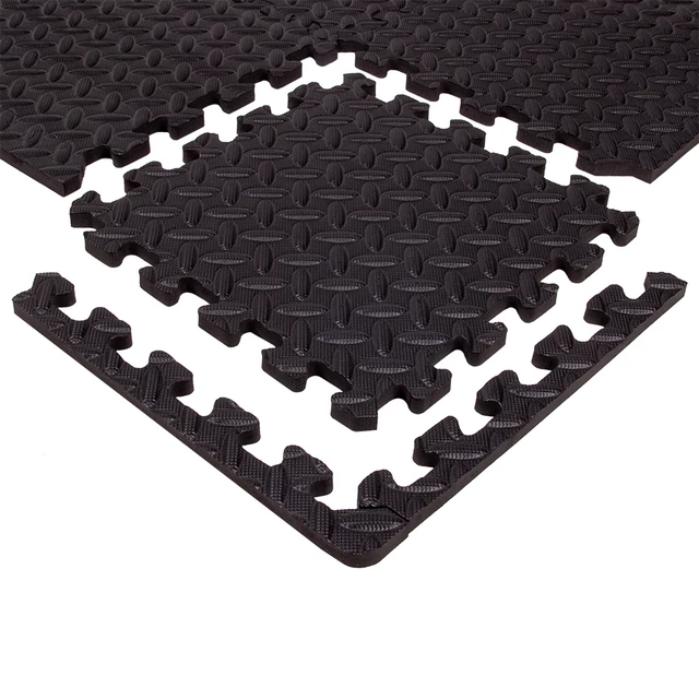 Puzzlematte inSPORTline Famkin (12 Fliesen, 18 Kanten) - mocha mousse - schwarz
